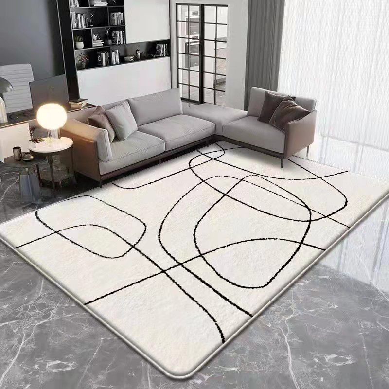 Dark Brown Casual Carpet Polyester Circle Carpet Washable Carpet for Living Room