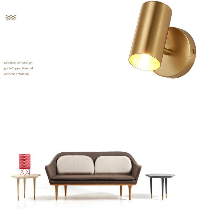 Lampada montata a parete in metallo regolabile contemporaneo per camera da letto