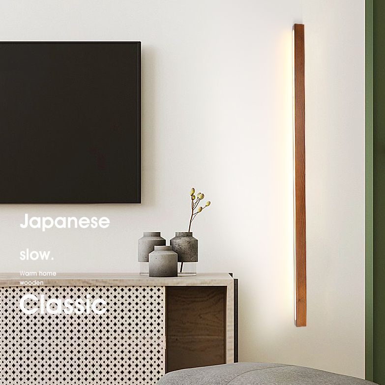 Iluminación de montaje de pared LED minimalista iluminación lineal montada en la pared con sombra de madera