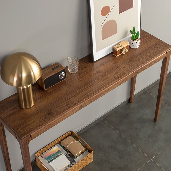 Solid Wood Mid-Century ModernTable in Brone Console Table 30"H