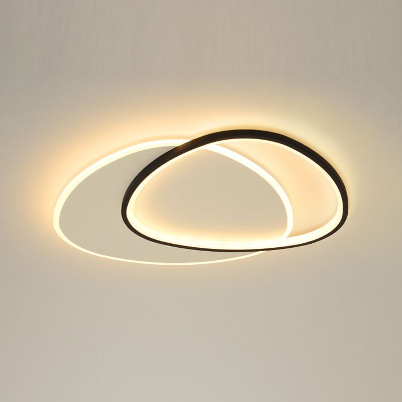 Triángulos modernos iluminación de techo de techo de metal led dormitorio de techo en negro