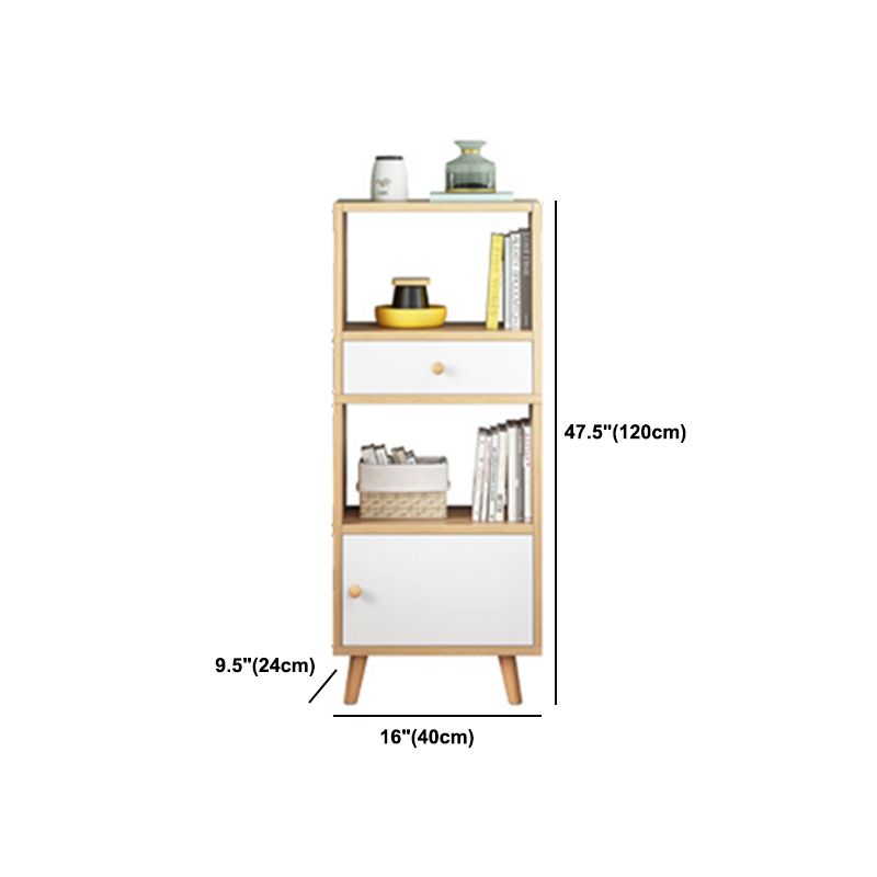 Engineered Wood Standard Bookshelf Matte Finish Shelf Bookcase with Doors