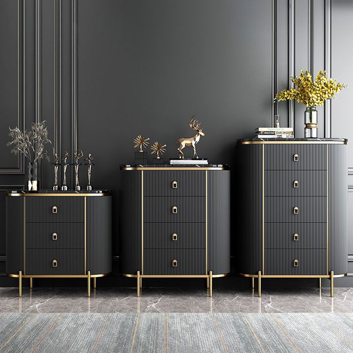 Modern Living Room Buffet Stand Stone and Engineered Wood Buffet