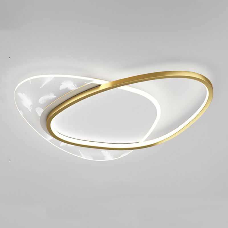 2 Light Geometry Ceiling Lamp Modern Style Metal Ceiling Lighting for Living Room