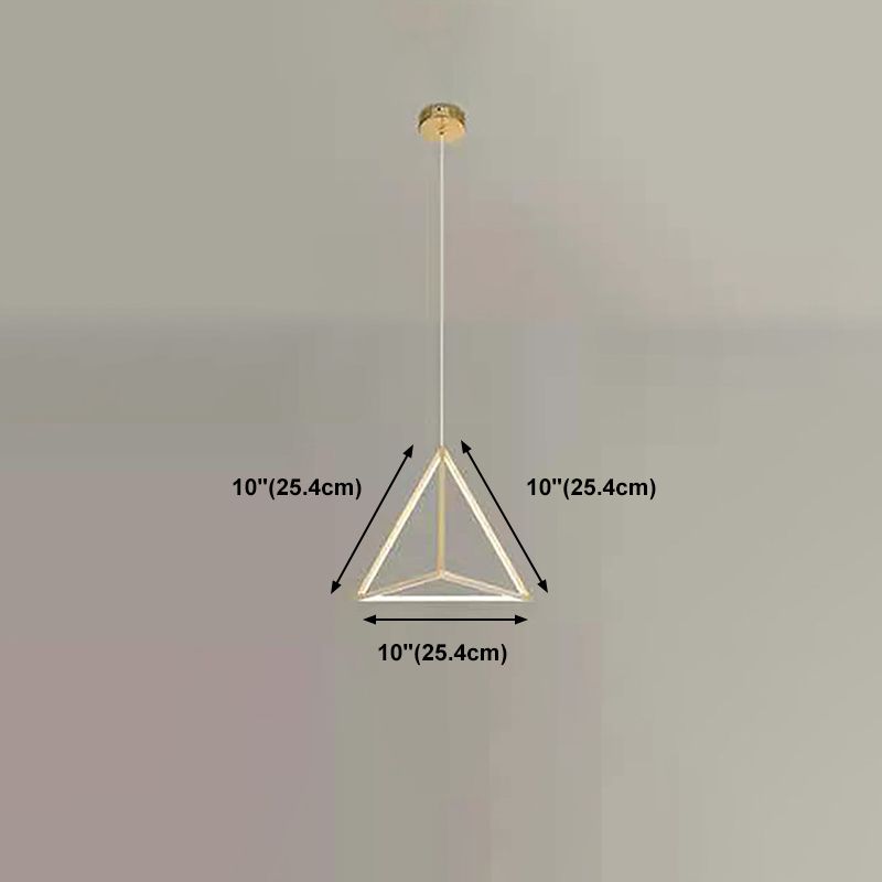 Lampe à suspension géométrique nordique Aluminium Salon LED Pendard Lightture en or