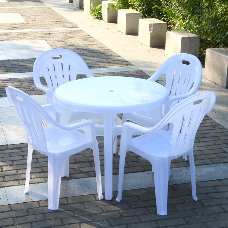 Plastic Water Resistant Patio Table Square /Round with Umbrella Hole