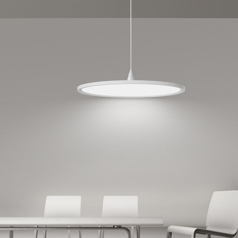 Acrylkreiskreis LED -Anhänger Licht in moderner Einfachheit lackiertes Aluminiumhängelampe für Schlafzimmer