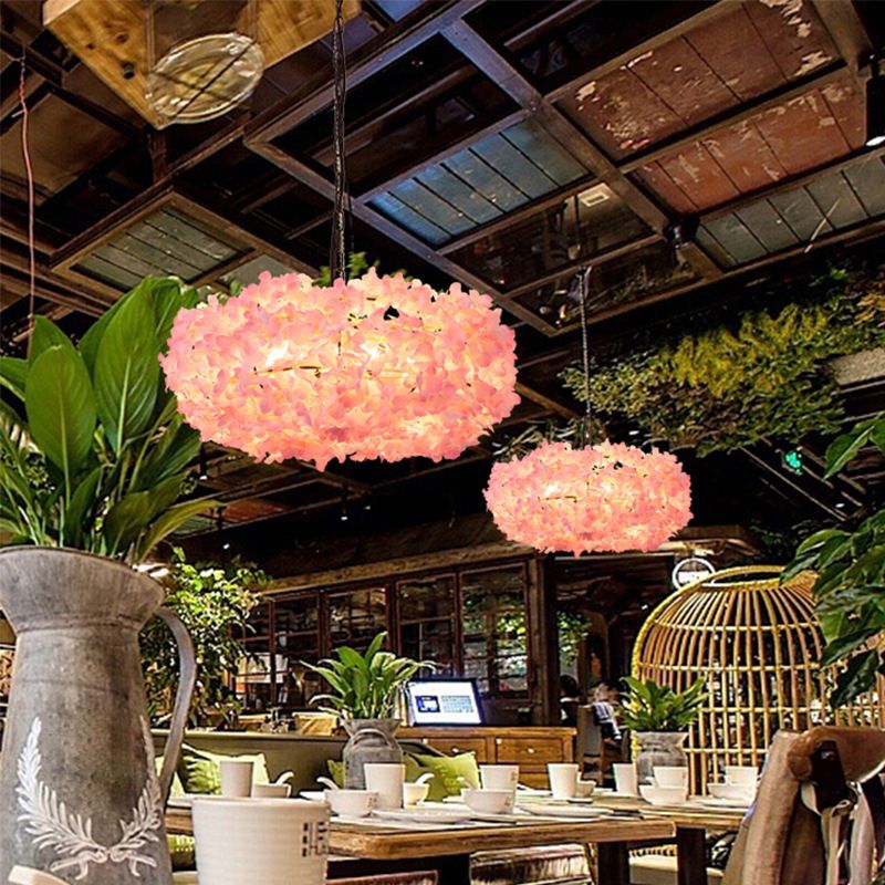 3-lichts moderne stijl bloemen hangen licht roze creatieve verlichting hanger voor coffeeshop