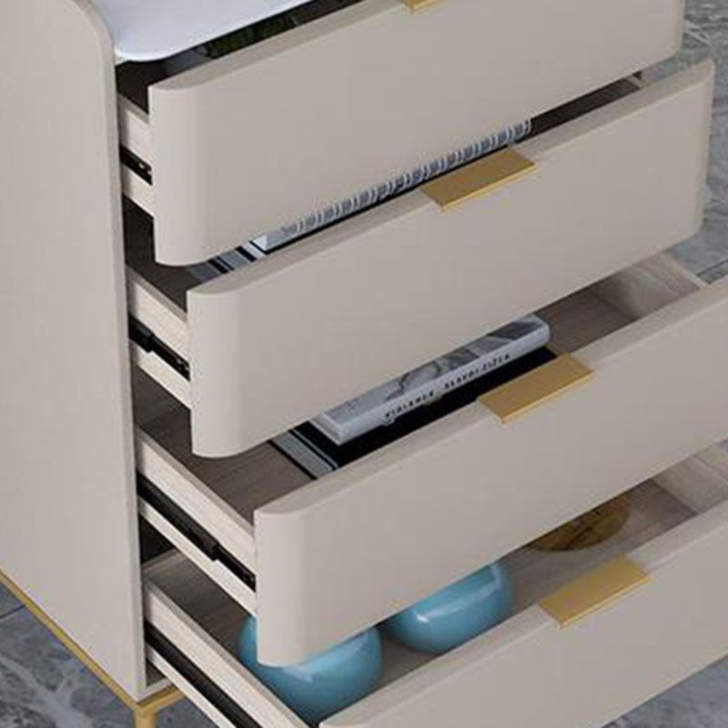 Glam 16"Wide Vertical Storage Chest Stone Bedroom Chest with Drawers