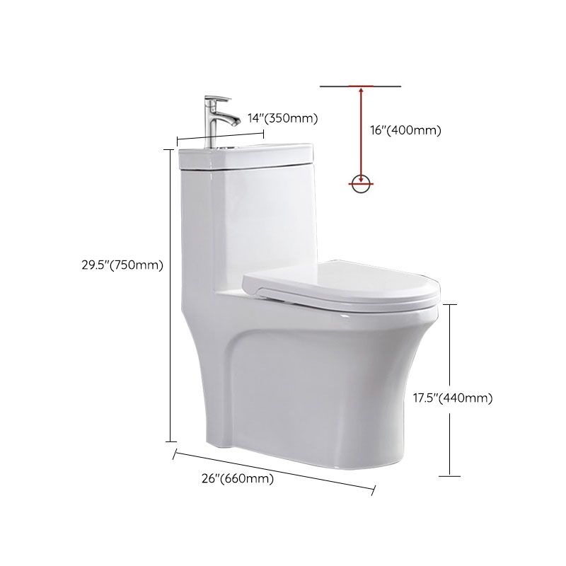 Modern Porcelain Toilet Floor Mount Siphon Jet One-Piece Toilet Flush Toilet