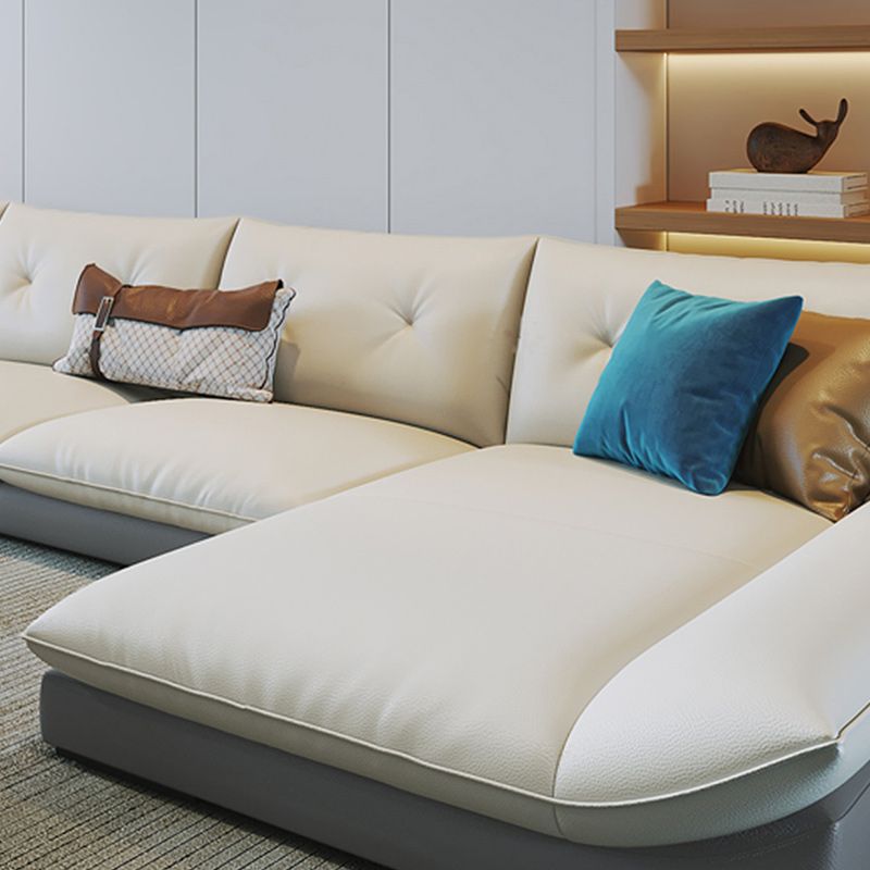 Tufted Faux Leather Pillow Top Arm Sofa with Stain Resistant and Waterproof