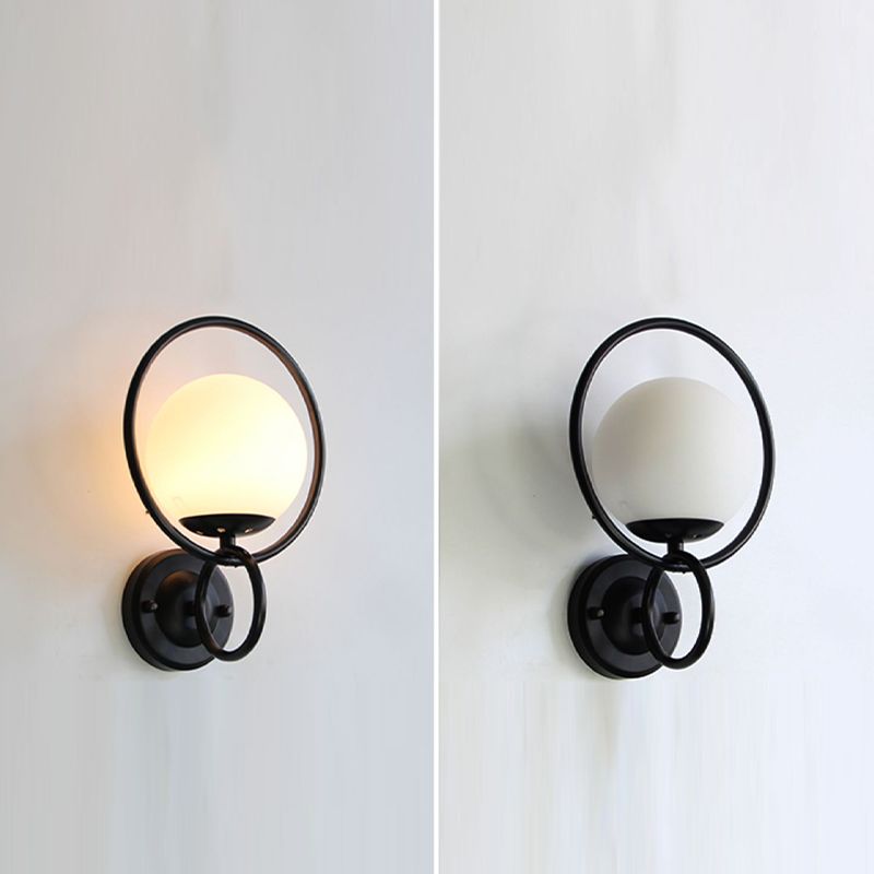 Modern Style Glass Wall Lamp Living Room Wall Mounted Light Fixture