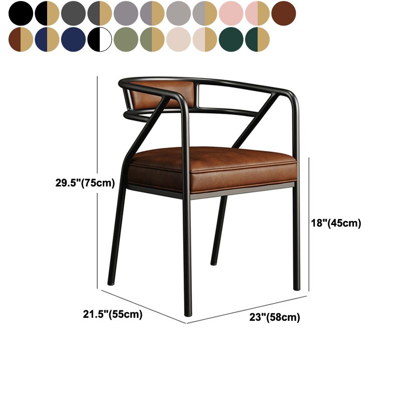 Glam Style Arm Chair Open Back Indoor Dining Chair for Dining Room