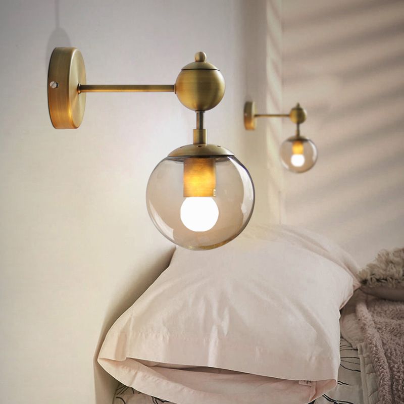 Globe Clear Class Wall Lighting Fixtures Modern Wall Mounted Light Fixture for Bedroom