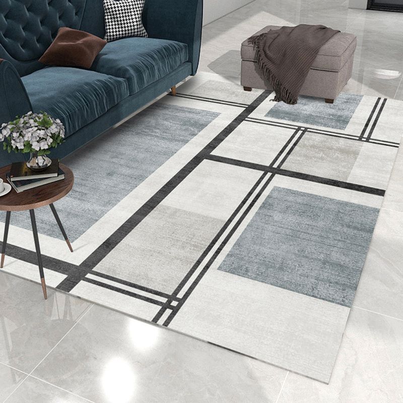 Modern Houndstooth Print Rug Polyester Area Carpet Stain Resistant Indoor Rug for Home Decoration