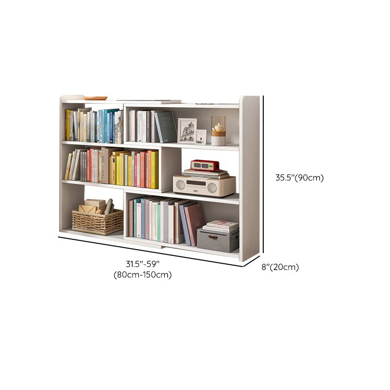 Engineered Wood Standard Bookshelf Contemporary Closed Back with Shelves