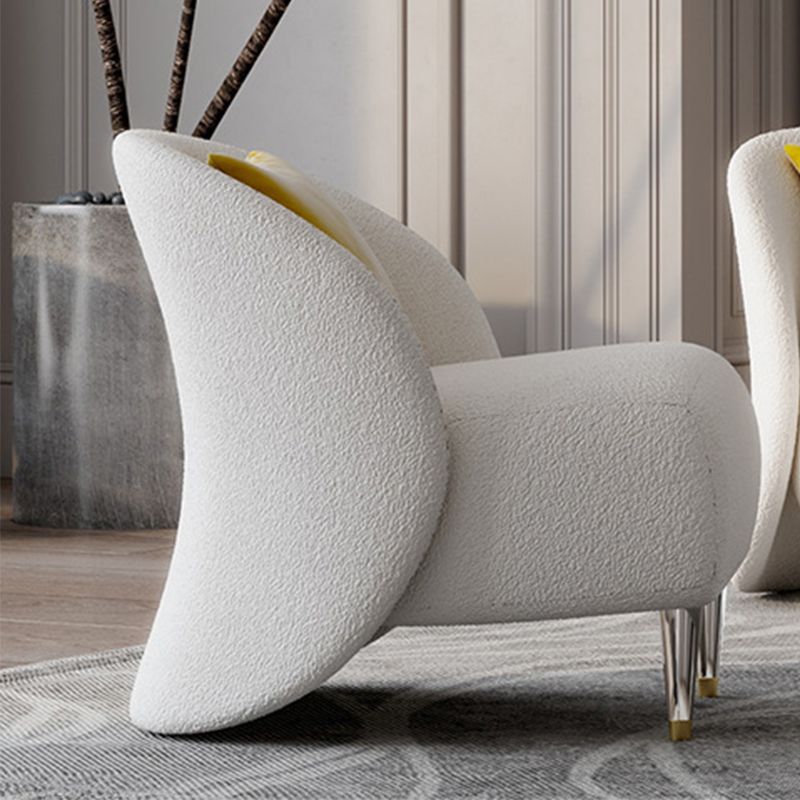 White Modern Sofa for Living Room Minimalist Tuxedo Arm Sofa