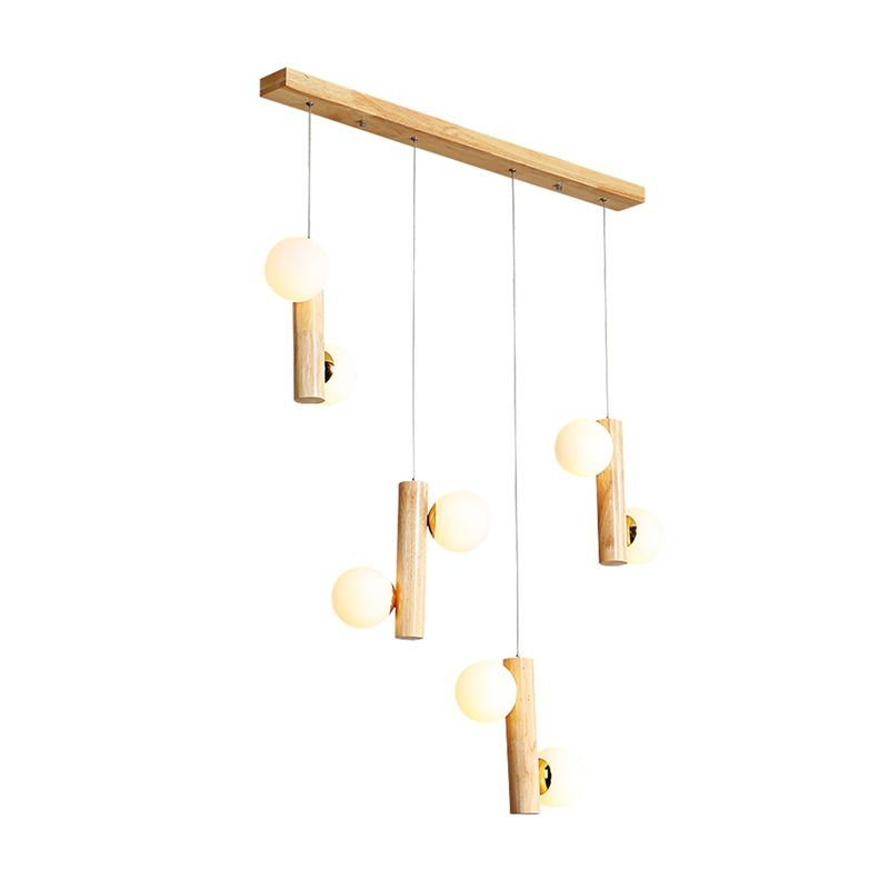 Cluster a forma di palla Pendant Light Nordic Opal Glass Dining Room Hanging Lampone