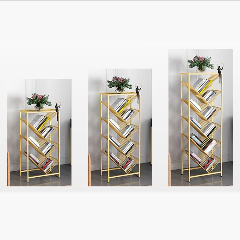 9" Wide Glam Shelf Bookcase Open Shelves Included Metal Bookcase