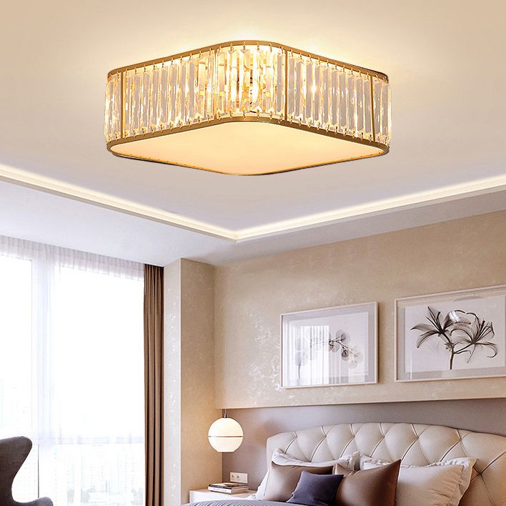 Modern Home Decor 5 Head E27 Flush Crystal Ceiling Lights for Sitting Room