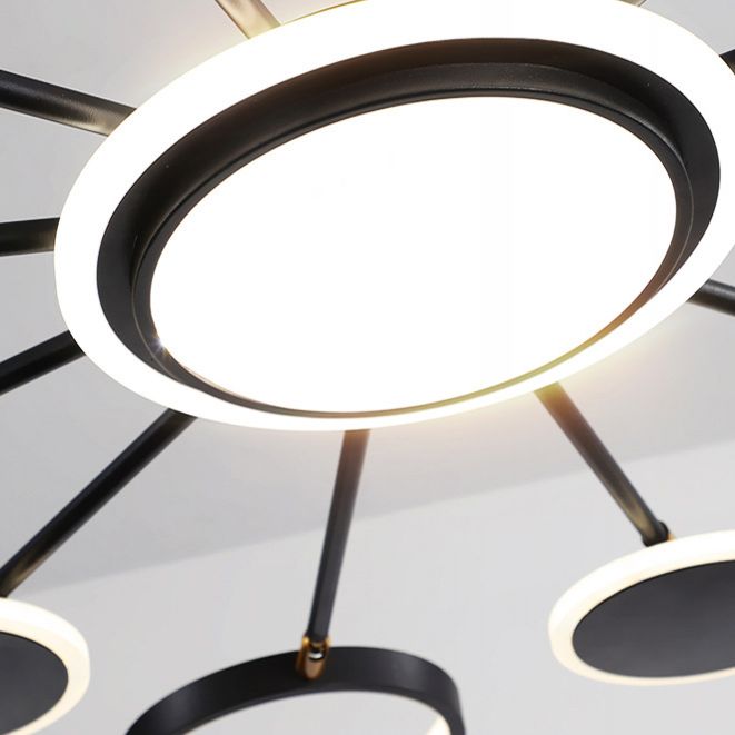 Postmoderne stijl LED kroonluchter licht multi -lichten metaal acryl hanger licht voor woonkamer