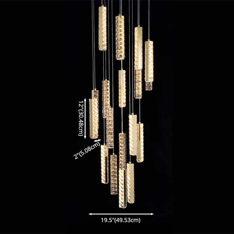 Lineaire hangende verlichtingsarmaturen Moderne eenvoudige K9 Crystal Plafond Pendant voor restaurant