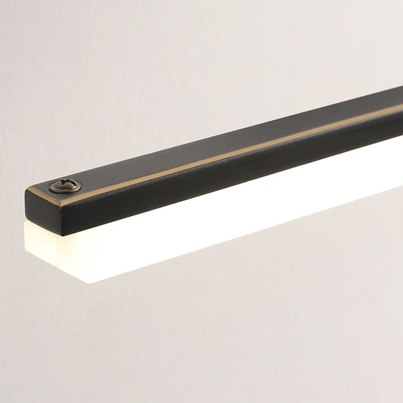 Brass Straight Mirror Light Modern Style Single Light Wall Lamp for Bathroom