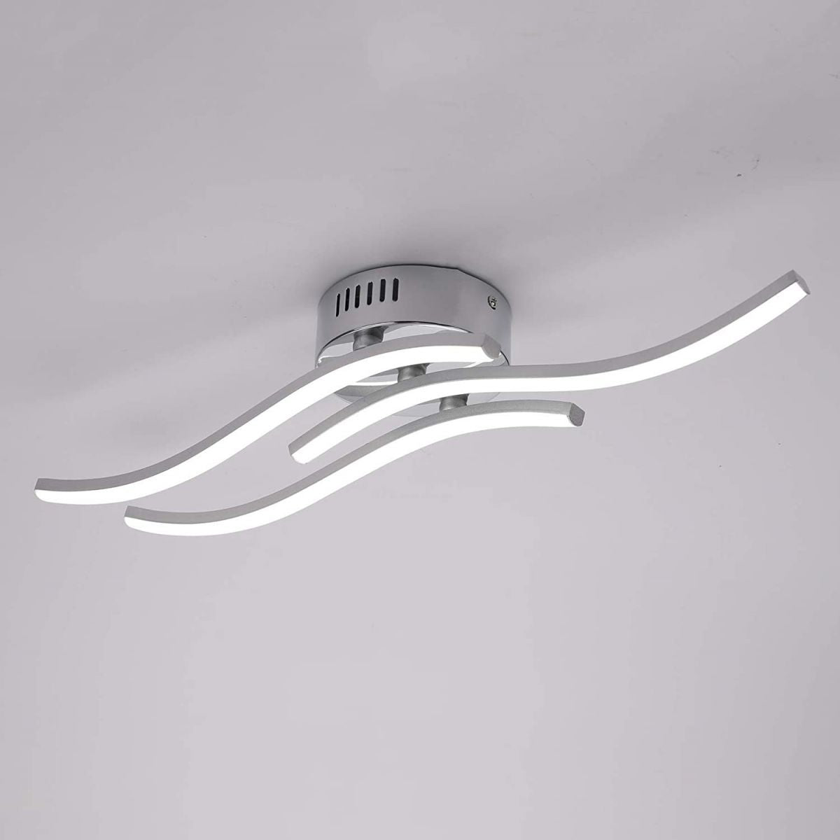 Luminaire semi-encastré Wave en aluminium, plafonnier moderne à montage encastré