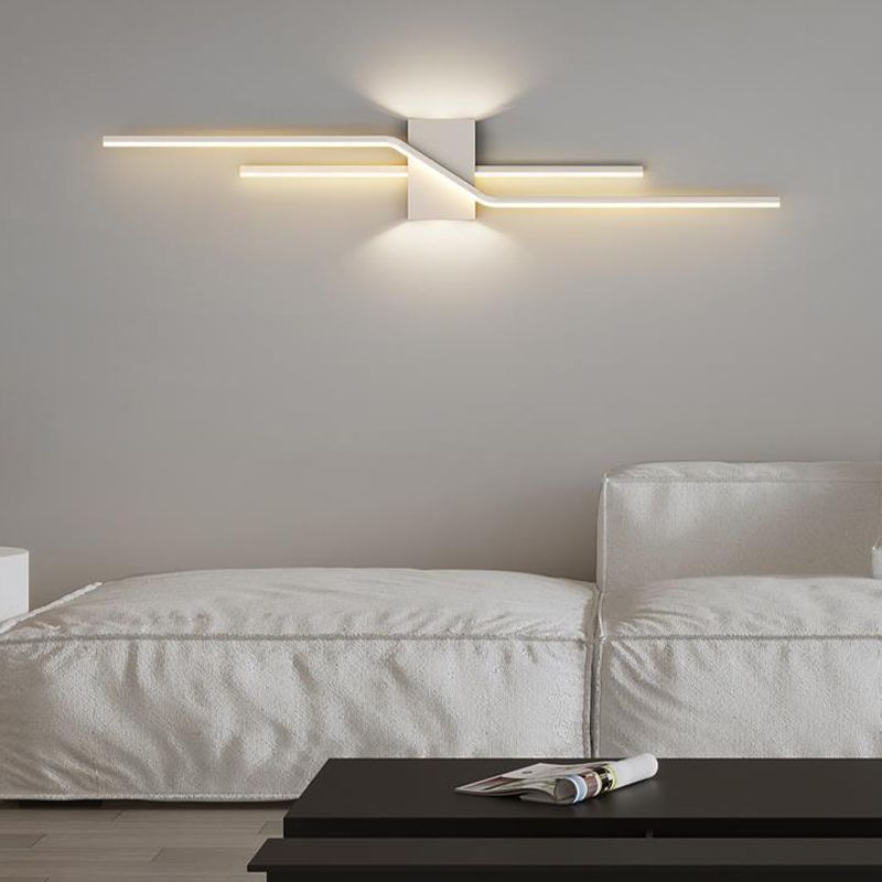 2-Light Modern Wall Mounted Sconce White/Black LED Wall Light for Foyer