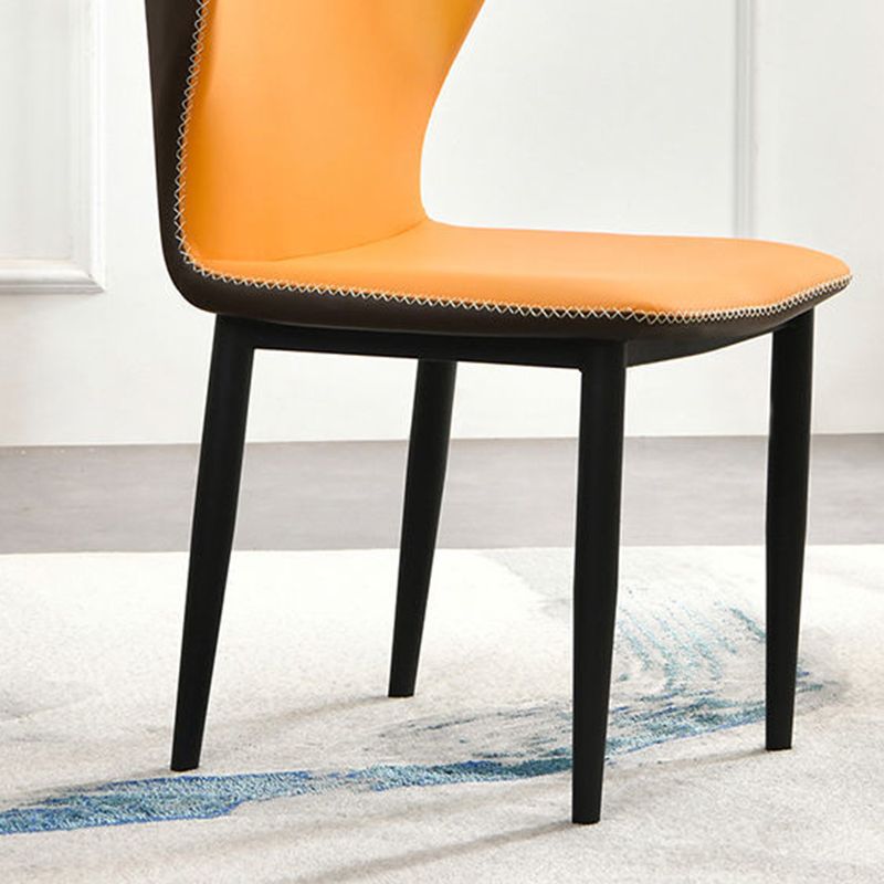 Faux Leather Dining Chairs 17.3" Wide Wingback Parsons Chair Set