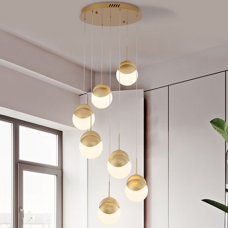 Disc -vormige acrylcluster hanger postmodern gouden afwerking led hangend licht voor restaurant
