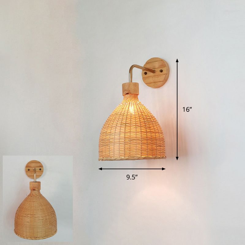 Corridor artisanal luminaire mural bambou bambou à une lampe murale contemporaine unique en bois