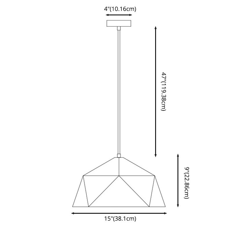 Modern Minimalist Style Geometric Pendant Lighting Fixtures Metal 1 Light Hanging Ceiling Light