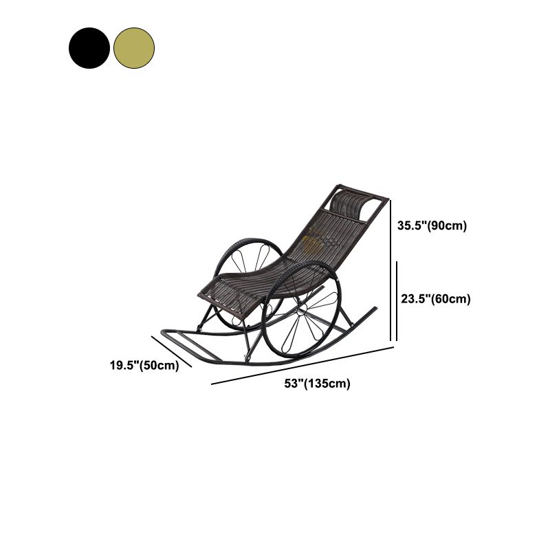 Modern Wicker Rocking Chair Brown Water Resistant Rocker for Living Room