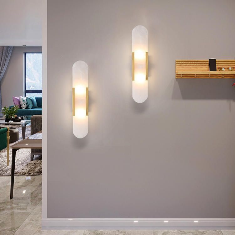 Elongated Shape Sconce Wall Light Modern Bordic Style Glass Sconces