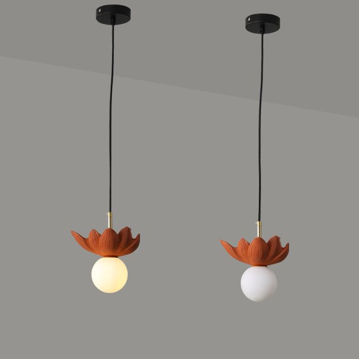 Modern Style Ball Down Lighting Glass 1 Light Hanging Lamp Kit