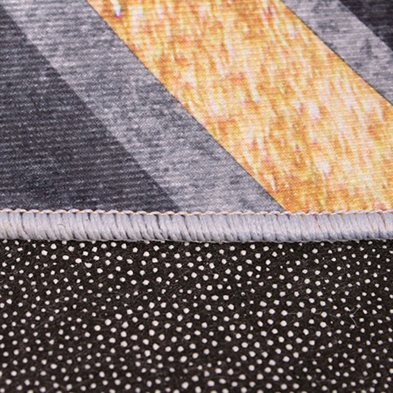 Gold Modern Rug Polyester Abstract Pattern Rug Non-Slip Backing Rug for Home Decor