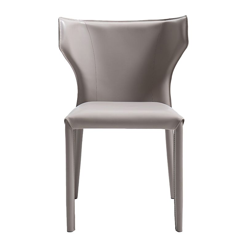Modern Style Wingback Dining Chairs Faux Leather Home Side Chair