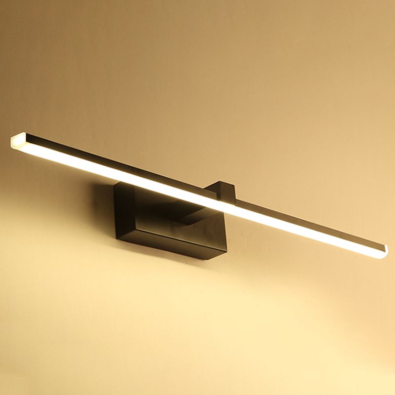Linear Shade Metal Wall Sconce Lighting Modern 1- Light Mirror Wall Mount Light Fixture