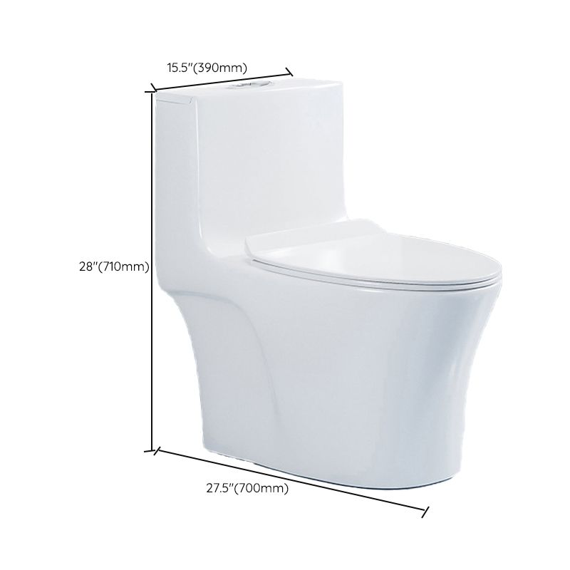 Contemporary 1 Piece Flush Toilet Floor Mounted White Urine Toilet for Washroom