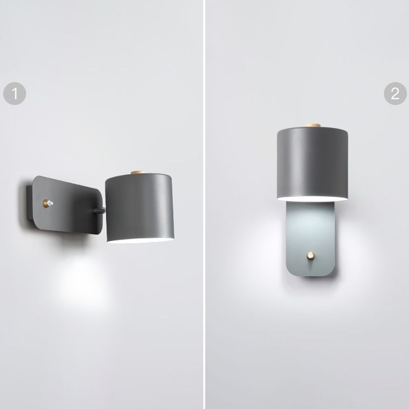 1 Light Metal Wall Mounted Wall Lights Modern Cylinder Wall Sconces Lighting Fixtures for Dining Room