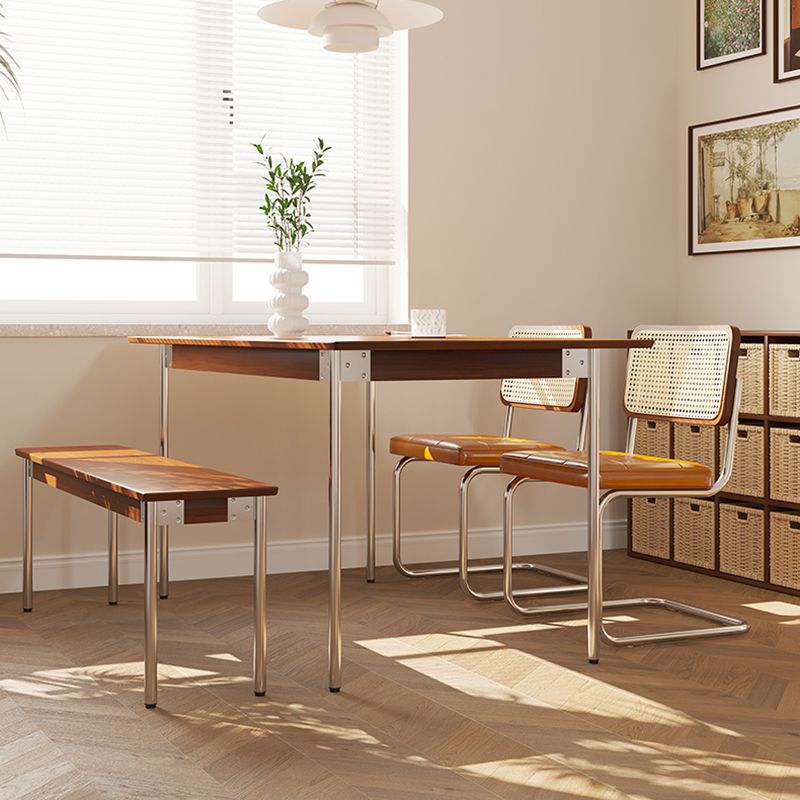 Simple Solid Wood Dining Table Brown Standard Dining Table for Kitchen