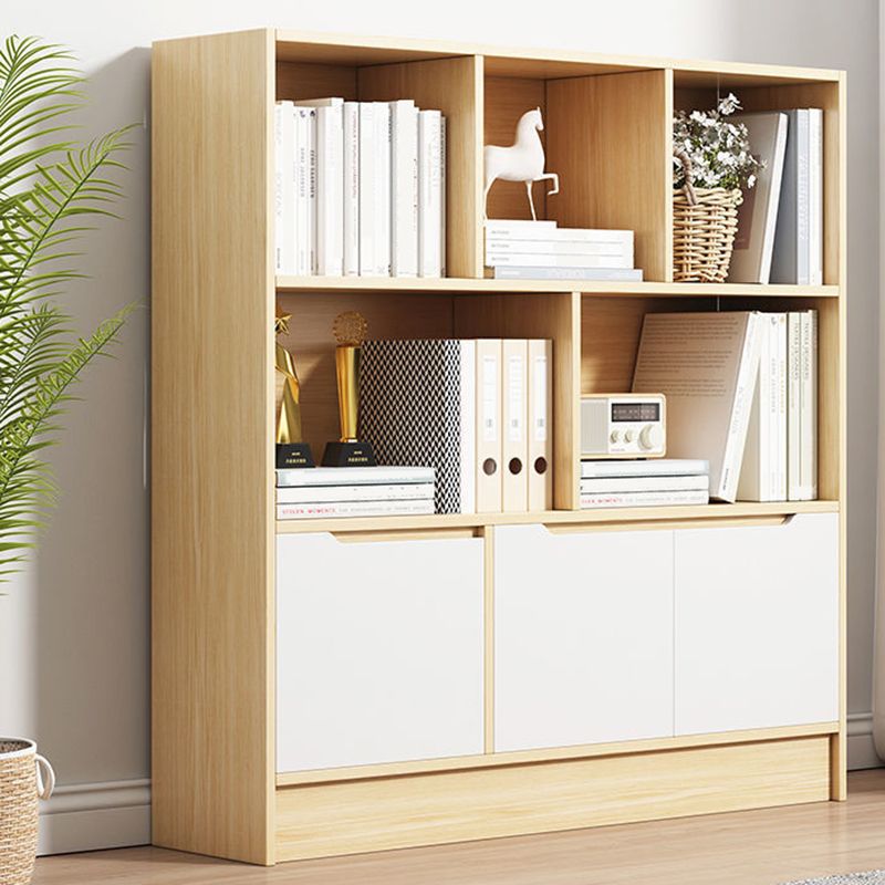 Contemporary Wooden Shelf Bookcase Cube Bookshelf for Study Room