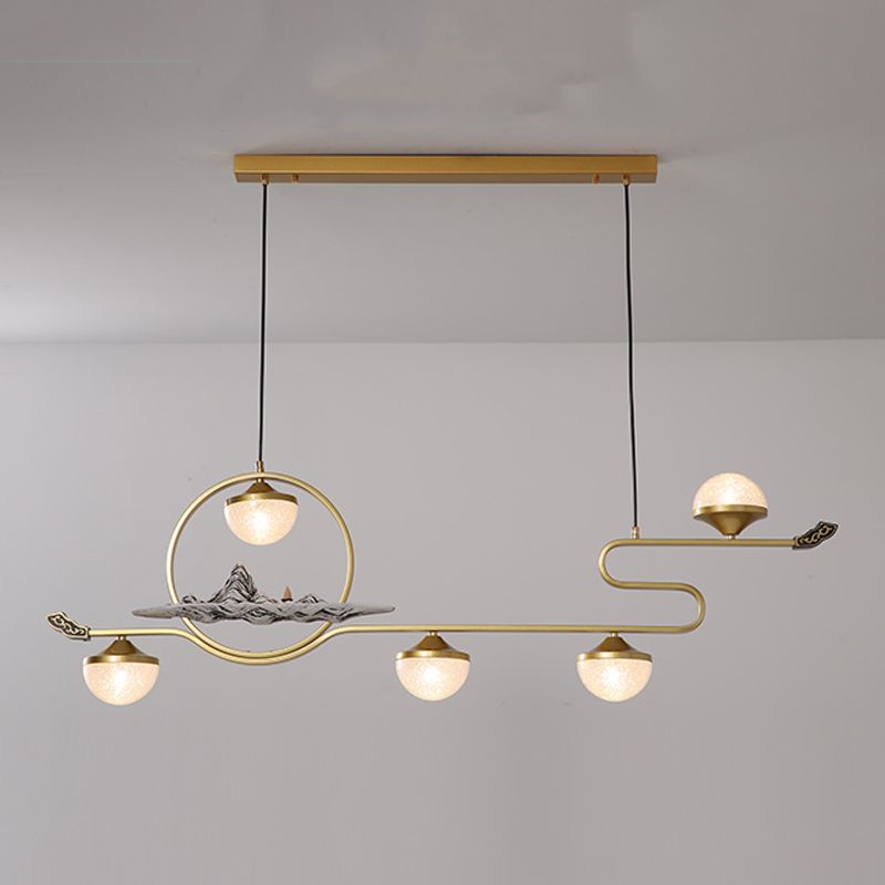 Lámparas colgantes modernas de la isla Restaurante de 5 luces colgantes de lámparas con sombra acrílica