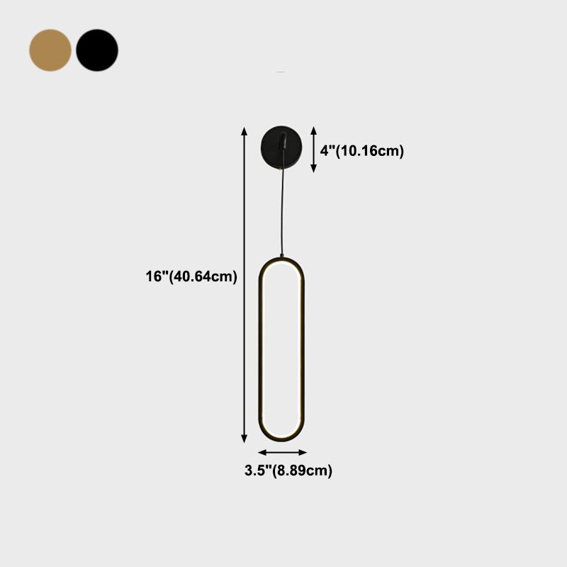 Oval Shade Metal Wall Sconce Modern 1 Light Wall Mount Lighting