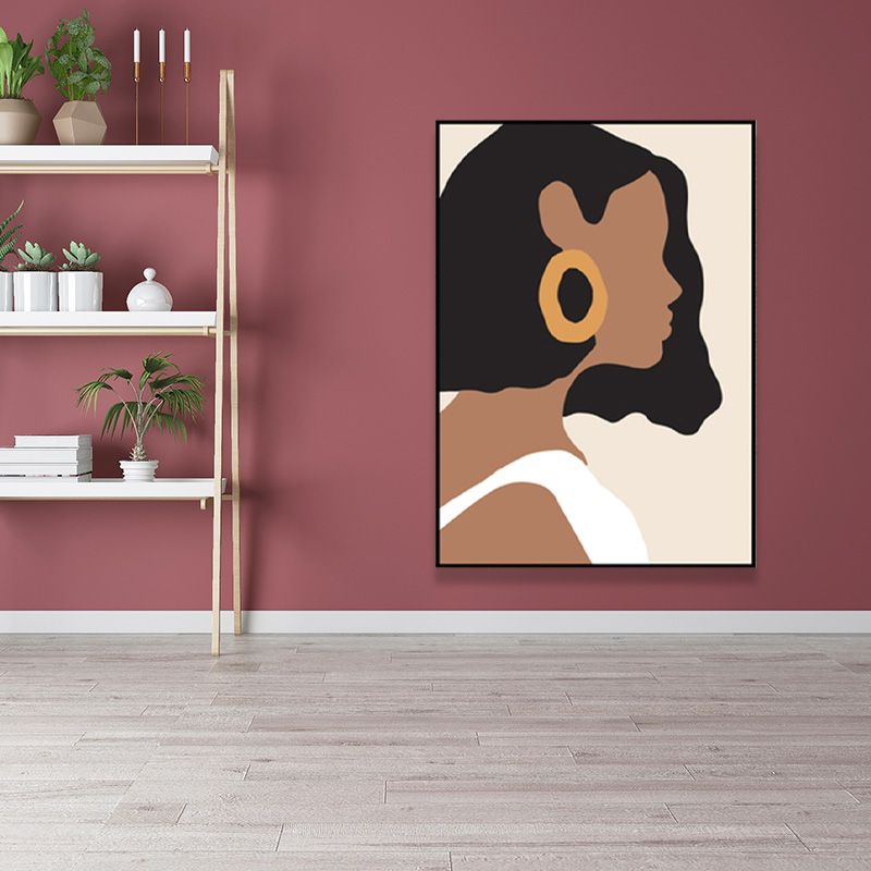 Fashion Female Wall Decor Scandinavian Textured Living Room Canvas Art, Multiple Sizes