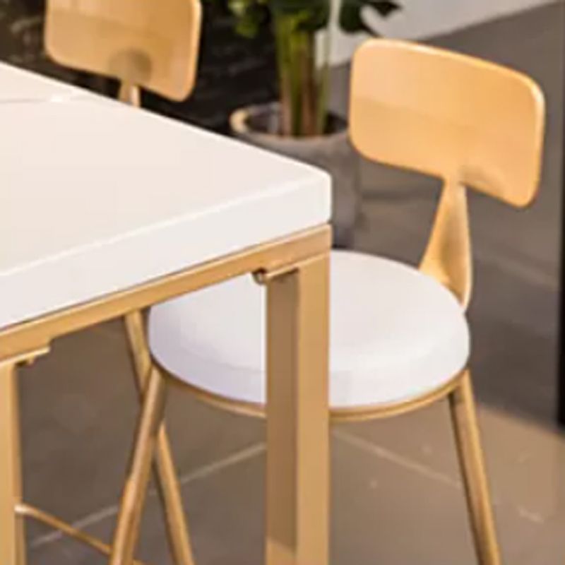 Glam 1/5/7 Pieces Bar Table Set Rectangle Stone Counter Table for Milk Tea Shop