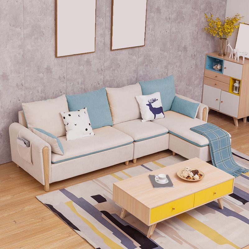 122.05"D x 35.43"W x 34.25"H Pillow Top Arm Cushion Back Sectionals with Ottoman