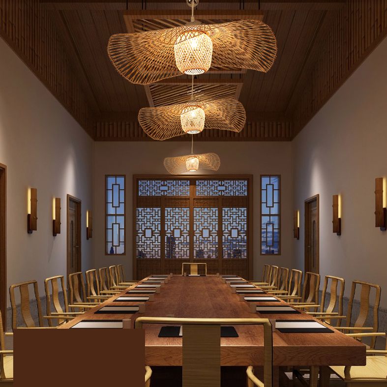 Twist Twist Twist Ciptenant Lighting Fishtures Rattan Hanging Light con cavo sospeso per il ristorante