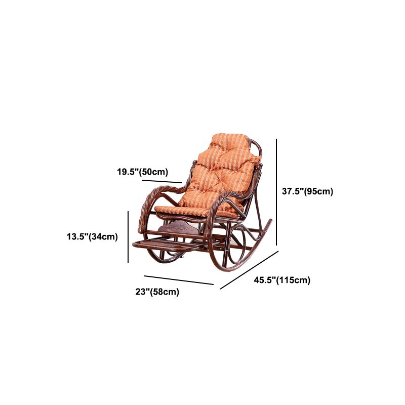 22.8" x 45.3" x 37.4" Rocking Chair Brown Rattan Rocker Chair for Living Room